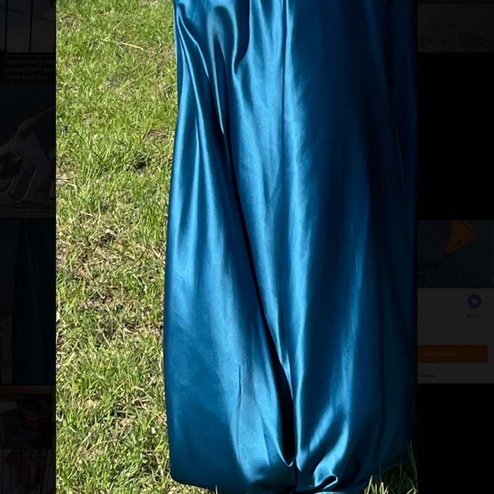 Teal prom dress